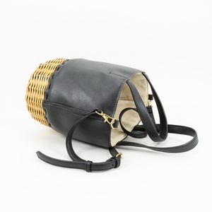<span class=keywords><strong>Sac</strong></span> fourre-tout en rotin en cuir noir - Product Image 4