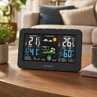 Station météo intelligente sans fil avec horloge, thermomètre numérique à affichage couleur rétroéclairé, hygromètre, alarme de bureau et prévisions météo