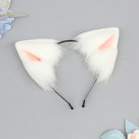 E0050 Bandeau d'oreilles d'animaux en peluche fait à la main-Oreilles réalistes de chat et de renard