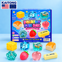 Ensemble de jouets sensoriels KAITONG de 8 pièces avec des formes de fromage, de beurre, de pain, de pomme, de fraise et de patte de chat, jouets à presser et à étirer