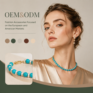 Bulk Vintage Alloy Clasp Faux Turquoise Crystal Shell <b>Spacer</b> Beaded Boho Statement Necklace For Daily Wear Women Jewelry - Product Image 1