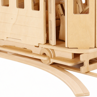 Kit de Modélisme 3D en Bois : Tramway Découpé au Laser avec Rails, Décoration de Bureau DIY pour Adultes et Adolescents