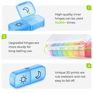2026 New Weekly Portable Pocket Slots 7 Day AM PM Pill Organizer ABS PP For Multivitamin Capsule Organizing - Product Image 5