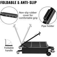 SOOLU Bac de vidange d'huile à profil bas de grande capacité 25 gallons, pompe électrique, tuyau de 7,2 pieds, poignée pliable, garantie 12 mois, acier de 0,08''