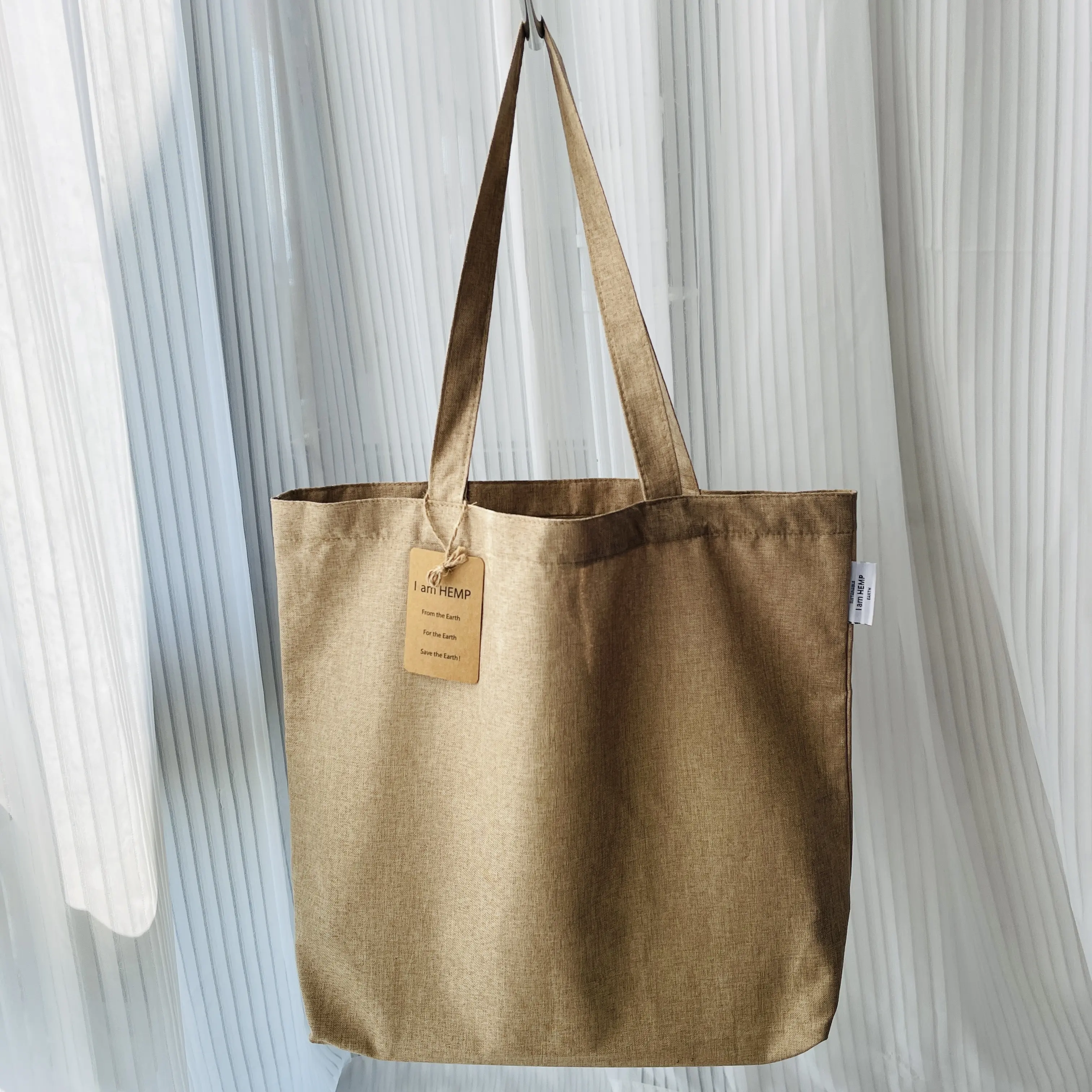 Promotion Custom Packaging Eco-Friendly Cotton Linen Handle Shopping Bag Travel Gift Tote Jute Burlap Hemp Bag