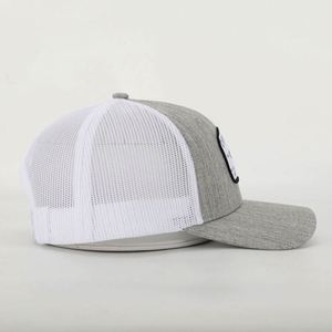 Custom High Quality 6 Panel Classic Polyester Cotton Low Moq Heather Grey Embroidery Patch Logo Mesh Trucker Cap <b>Hat</b> <b>for</b> Sale - Product Image 4