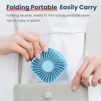 Ventilateur à brume d'eau à porter autour du cou, ventilateur de refroidissement personnalisé avec logo. Ventilateur portable pliable rechargeable par USB avec miroir de maquillage pour voiture et camping-car