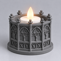 Élégant Porte-bougie Gothique Vintage en PLA Imprimé en 3D pour Bougie LED, Support de Bougie Orné Style Antique pour Décoration Dark Academia