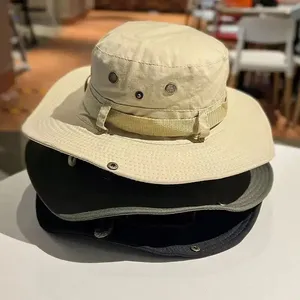 男性用 & 女性用屋外フィッシャーマンサンシェード帽子ラウンドブリムプレリス帽子夏の登山用大きなつば付き - Product Image 1