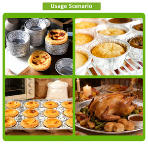 Contenedor Redondo de Papel de Aluminio para Alimentos de 8 Pulgadas, Bandejas de Catering para Barbacoa, Bandeja Desechable de Papel de Aluminio para <span class=keywords><strong>Pollo</strong></span> y Tostadas con BRC - Product Image 3