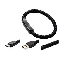 Kabel Data Grosir Berbahan Kulit Kepang, Gelang Charger USB C Micro USB Lighting untuk Pengisian Daya Smartwatch
