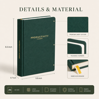 Agenda de Productividad A5 Personalizada, Tapa Dura de Lino Premium, Organizador Semanal y Mensual, Diario de 100 Hojas, Regalo
