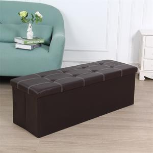 Repose-pieds pliable 76x38x38cm, nouveau tabouret, conteneur de stockage énorme et lourd - Product Image 3