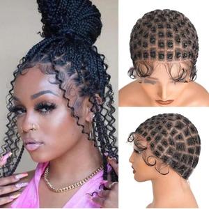Perruque Full Lace sans colle avec tresses au crochet et tresses Box <span class=keywords><strong>Braid</strong></span>, avec dentelle HD, pour style afro, 125 sections - Product Image 1