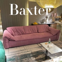 Sofa Tiga Dudukan Berbahan Beludru Frosted, Model Lurus, Flanel, Telinga Gajah, Minimalis Italia, Isian Bulu Angsa Dua Sisi, Untuk Ruang Tamu