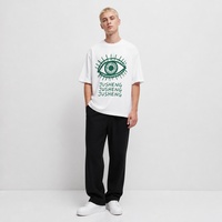 T-shirt surdimensionné pour homme, imprimé graphique en coton, déchiré, style streetwear personnalisé