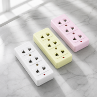 Multiprise électrique 3 prises pour l'Asie du Sud-Est, emballage individuel, multicolore, durable