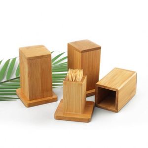 Large Natural <b>Bamboo</b> Toothpick Box Private Label Thickening Tooth Picks <b>Container</b> for Restaurant - Product Image 1