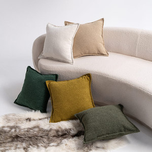Elegant French Style Solid Color Square Pillowcases Polyester Washable Home Decor <b>Cushion</b> Covers For Sofa Living Room - Product Image 1