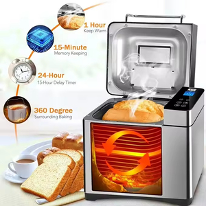 Machine à pain électrique domestique en acier inoxydable avec écran LED et 25 programmes de cuisson intelligents - Product Image 5