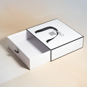 Diseño deslizante personalizado <span class=keywords><strong>de</strong></span> lujo Logo Foil Papel recubierto rígido Pestaña extraíble Cajón Camiseta Ropa interior Caja <span class=keywords><strong>de</strong></span> regalo Embalaje con asa - Product Image 1