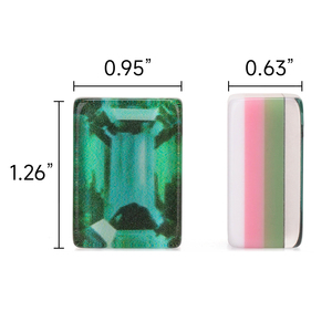 Jeu de tuiles de mahjong américain de luxe personnalisé multicouche en acrylique cristal vert émeraude pour divertissement, style américain, en stock - Product Image 6