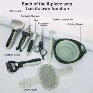 Çanta ile 8 In 1 <span class=keywords><strong>pet</strong></span> bakım ürünleri seti set kedi köpek tımar aracı kiti çantası <span class=keywords><strong>Pet</strong></span> köpek fırçası Set <span class=keywords><strong>pet</strong></span> malzemeleri - Product Image 4