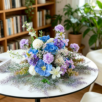 Centre de table en fleurs artificielles en soie au toucher réel, arrangement floral artificiel de luxe pour mariage, banquet, décoration de table à domicile