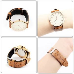 Bracelet de montre en cuir véritable grain d'autruche de luxe avec broches à dégagement rapide, boucle ardillon en acier inoxydable à bord coupé, 18-22 mm - Product Image 4