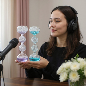 Accessoire de streaming ASMR <span class=keywords><strong>pour</strong></span> streamer, aide au sommeil et anti-stress, <span class=keywords><strong>pour</strong></span> diffusion <span class=keywords><strong>en</strong></span> direct, avec bulles colorées et grande horloge à sable <span class=keywords><strong>en</strong></span> <span class=keywords><strong>verre</strong></span> - Product Image 1
