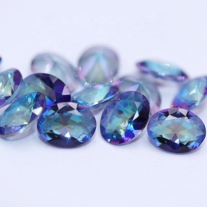 Sintetico blu zaffiro gemme ovale <span class=keywords><strong>mystic</strong></span> arcobaleno di pietra - Product Image 4