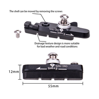 Plaquettes de frein ZTTO pour vélo de route, calibre C, plaquettes en caoutchouc remplaçables, bloc de coque pour jantes en alliage d'aluminium, frein à roue à friction