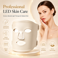 Masque de luminothérapie LED portable en silicone personnalisable pour le visage, avec effet tenseur cutané et 7 couleurs