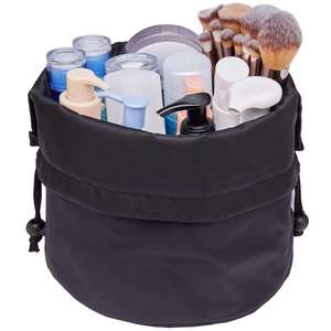 Quilted Drawstring Makeup Bag Portable Travel Makeup Pouch For Women Daily Use - Product Image 1