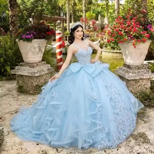 S2602L Nuovo Abito <span class=keywords><strong>da</strong></span> <span class=keywords><strong>Sposa</strong></span> Elegante con Halter, Ricamo di Alta Qualità, Decorazione a Fiocco, Stile Palazzo Fantastico, Gonna a Palloncino - Product Image 3