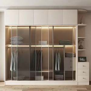 Armoires coulissantes en verre YALIG, vente en gros en Chine, armoires de chambre à coucher en métal à bords arrondis - Product Image 3