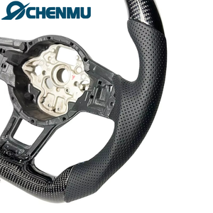 Volant en fibre de carbone en cuir perforé Haff-personnalisé pour Volkswagen <span class=keywords><strong>Golf</strong></span> <span class=keywords><strong>7</strong></span> GTI <span class=keywords><strong>R</strong></span> MK7 <span class=keywords><strong>7</strong></span>.5 pour MK4 MK5 MK6 mise à niveau et modification - Product Image 2