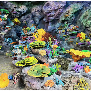 مرجان صناعي كبير مرسوم يدويًا حسب الطلب لتزيين أحواض السمك والمنازل، مرجان واقعي للفنادق والردهات - Product Image 3