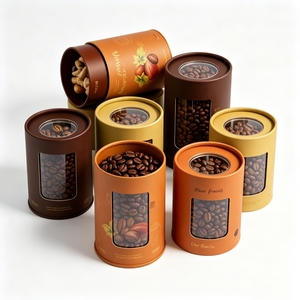 Tubo de Papel Kraft Biodegradable de Grado Alimenticio con Diseño Personalizado, Cilindro de Cartón Redondo con Ventana Transparente de PVC para Envasado de Café y Té - Product Image 2