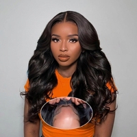 Perruques Courtes Bob Ondulées Naturelles en Cheveux Humains, Sans Colle, Cheveux Vietnamiens Bruts, Perruques Lace Front pour Femmes Noires, Perruques Frontales HD Lace