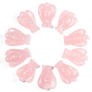 15x20มม. หินกระเป๋าขนาดเล็กรักษางานฝีมือแกะสลักรูปปั้นนางฟ้าคริสตัลผู้พิทักษ์กุหลาบควอตซ์แอเมทิสต์เทวดาของขวัญตกแต่ง - Product Image 4