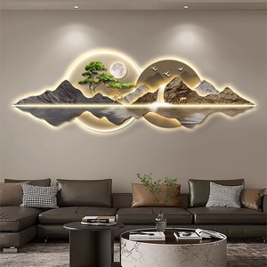 Nuevo estilo chino cristal porcelana <span class=keywords><strong>paisaje</strong></span> <span class=keywords><strong>pintura</strong></span> bienvenida Pino sofá Fondo pared colgante Original enmarcado atmosférico - Product Image 1