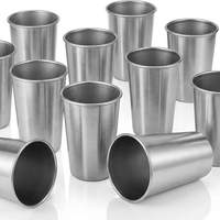 Tendance 2026 : Tasse à bière personnalisée 500 ml avec logo, en acier inoxydable, qualité 304, finition brossée, réutilisable, pour bar et fêtes