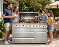 Cuisine extérieure modulaire, barbecue au gaz, acier inoxydable 304 avec allumage électronique, évier et réfrigérateur