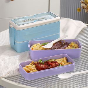 Upgrade Bento <b>Lunch</b> Box Bento Box for Kids and Adults Reusable Meal Prep Containers with Fork and Spoon - Product Image 5