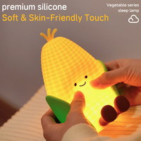 Lampe de nuit créative en silicone en forme de maïs, douce au toucher, LED à intensité variable, lampe de chevet rechargeable par USB, mignonne pour la décoration de chambre d'enfant
