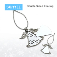 Ornement de Noël en forme d'aile d'ange vierge pour sublimation, en alliage de zinc, à suspendre, personnalisable avec photo et logo par transfert thermique, vente en gros Prosub