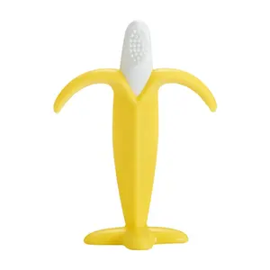 水果系列咀嚼硅胶香蕉婴儿训练牙刷和牙齿玩具