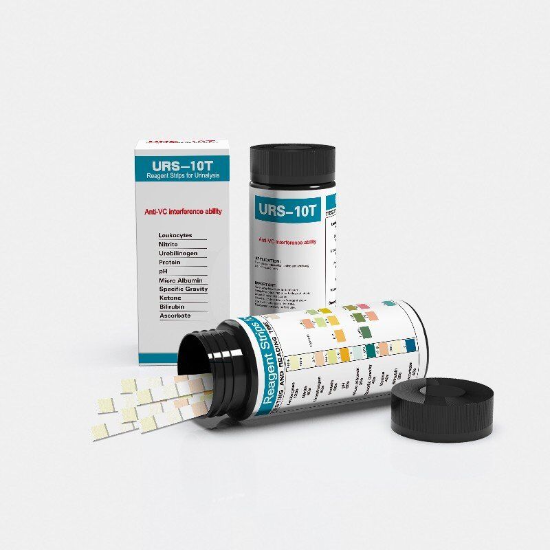 Professional URS-10T Microalbumin Urine Test Strips Manual Urinalysis Reagent with Plastic Material