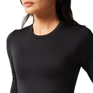 T-shirts pour femmes à manches longues, respirants, grande taille, écologiques, 100% nylon, séchage rapide, pour le yoga et l'entraînement, avec logo personnalisé en gros - Product Image 5